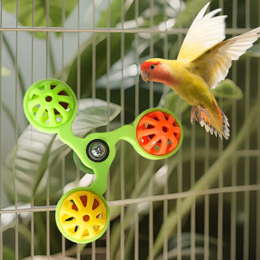 Parrot Toys Interactive Rotating Windmill Toy Bird Cage Toy For Parrots Rotating For Stimulation Entertainment Play Chewing