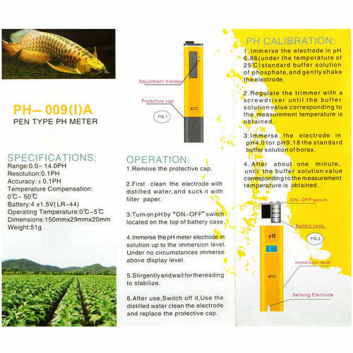 Digital Electric PH Meter LCD Tester Pocket Hydroponics Aquarium Water