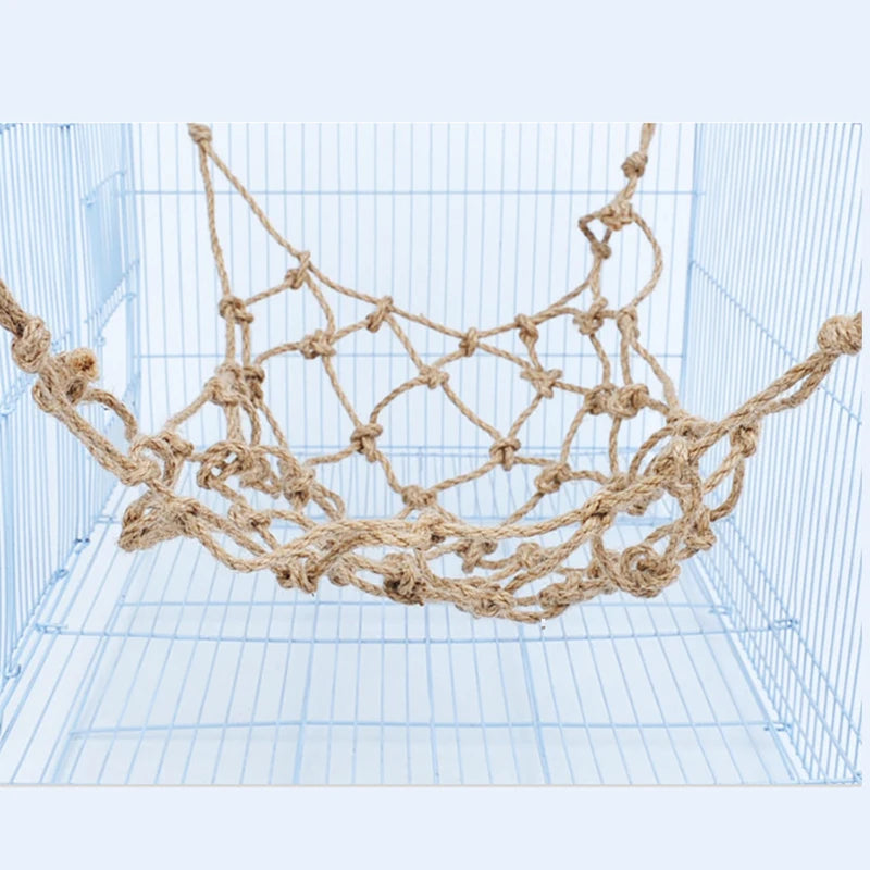 Parrot Swing Rope Birds Hanging Climbing Net wiith Hook Hammock Birds Stand Ladder Birds Chewing Playing Gym Hamster rabbit Toys