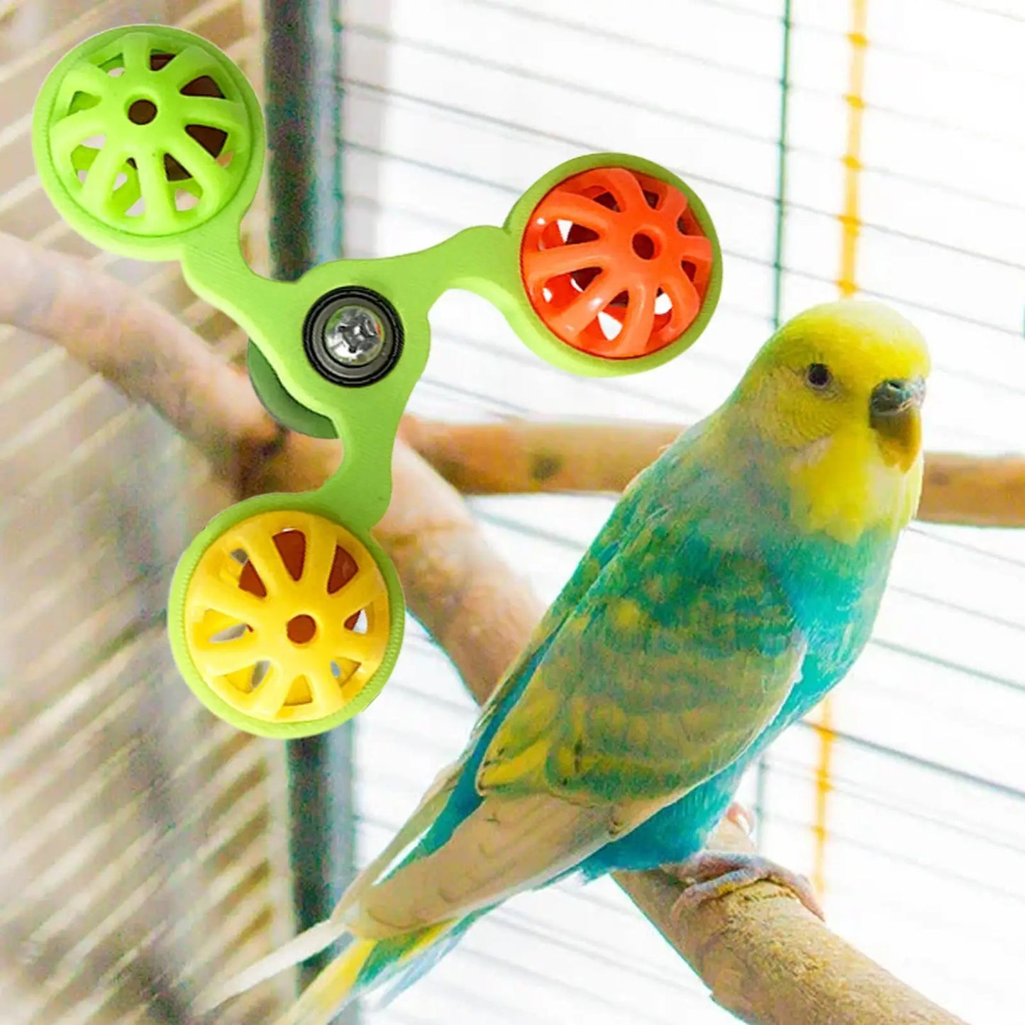 Parrot Toys Interactive  Rotating Windmill Toy Bird Cage Toy For Parrots Rotating  For Stimulation Entertainment Play Chewing