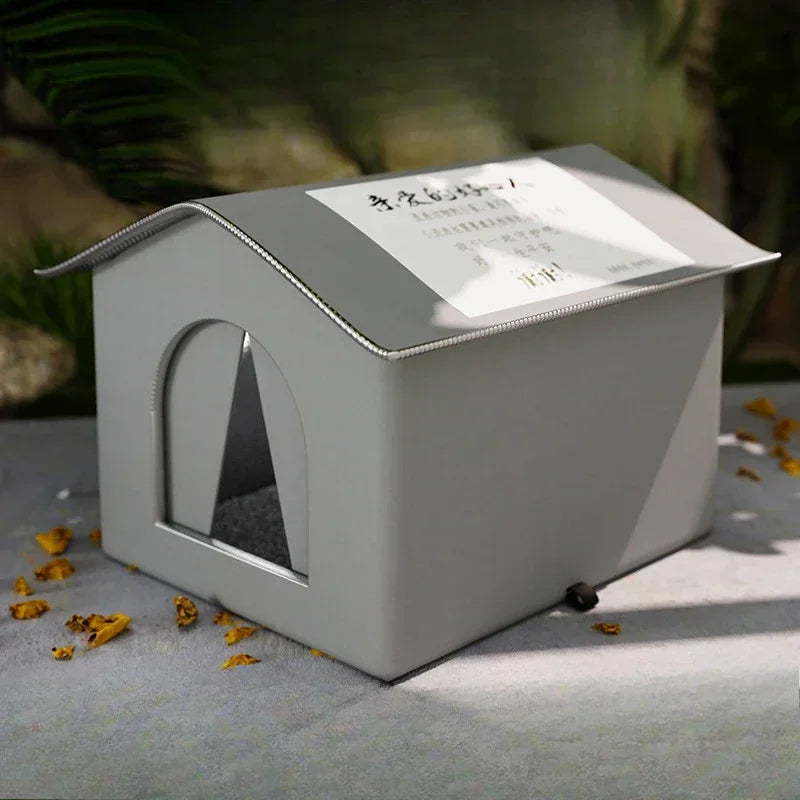 High Quality Oxford Cloth Outdoor Cat House with Stand - Insulated Shelter with Aluminum Foil Lining, Snow & Wind Protection