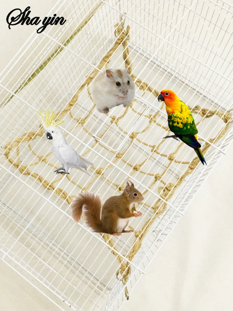 Bird Toy Parrot Rope Climbing Net Bird Supplies Gnawing Toy Parrot Adventure Adventure Toy