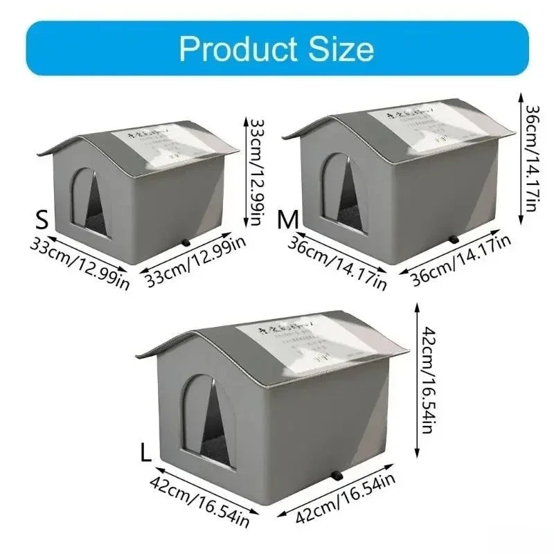 High Quality Oxford Cloth Outdoor Cat House with Stand - Insulated Shelter with Aluminum Foil Lining, Snow & Wind Protection