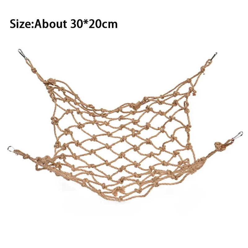 Parrot Swing Rope Birds Hanging Climbing Net wiith Hook Hammock Birds Stand Ladder Birds Chewing Playing Gym Hamster rabbit Toys