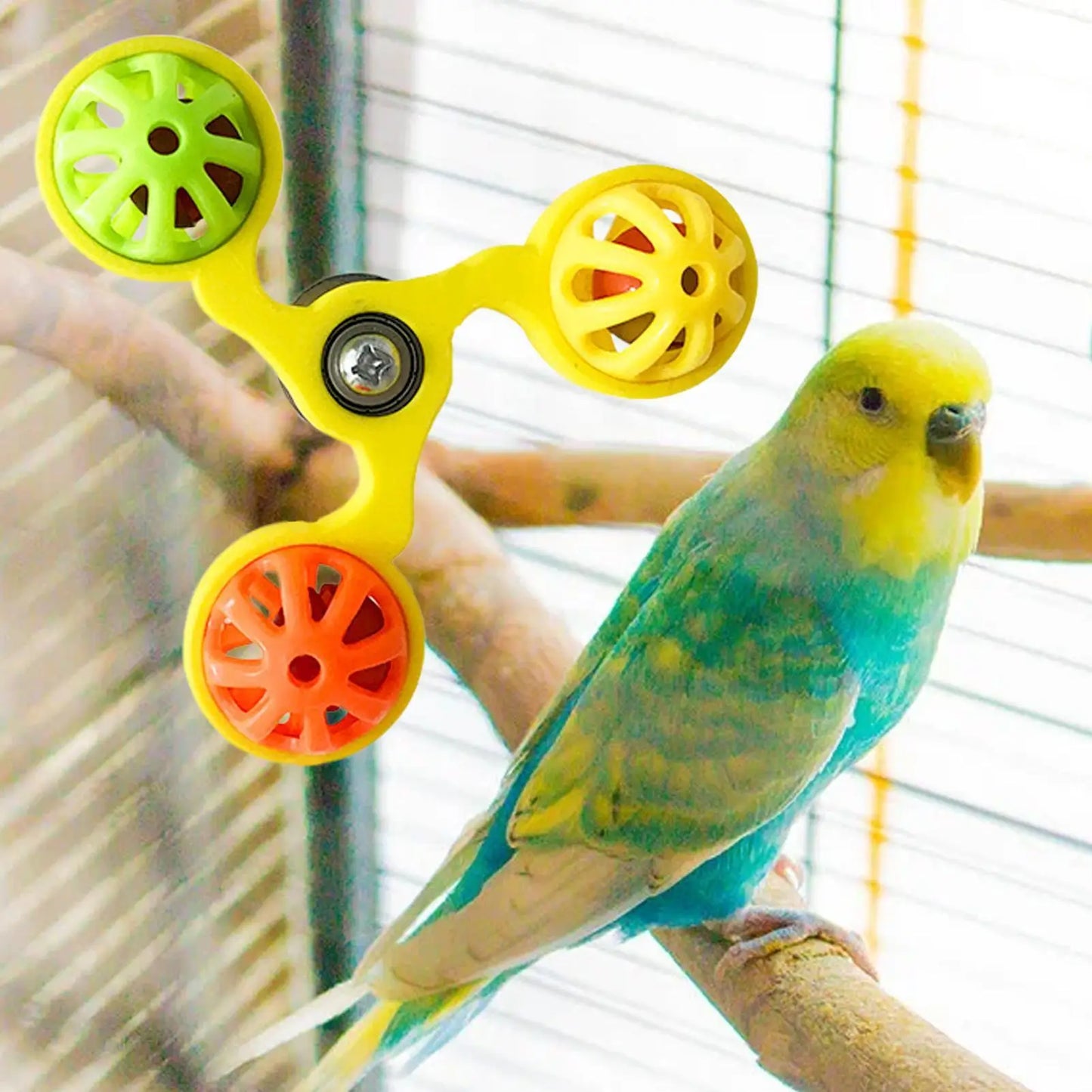 Parrot Toys Interactive  Rotating Windmill Toy Bird Cage Toy For Parrots Rotating  For Stimulation Entertainment Play Chewing